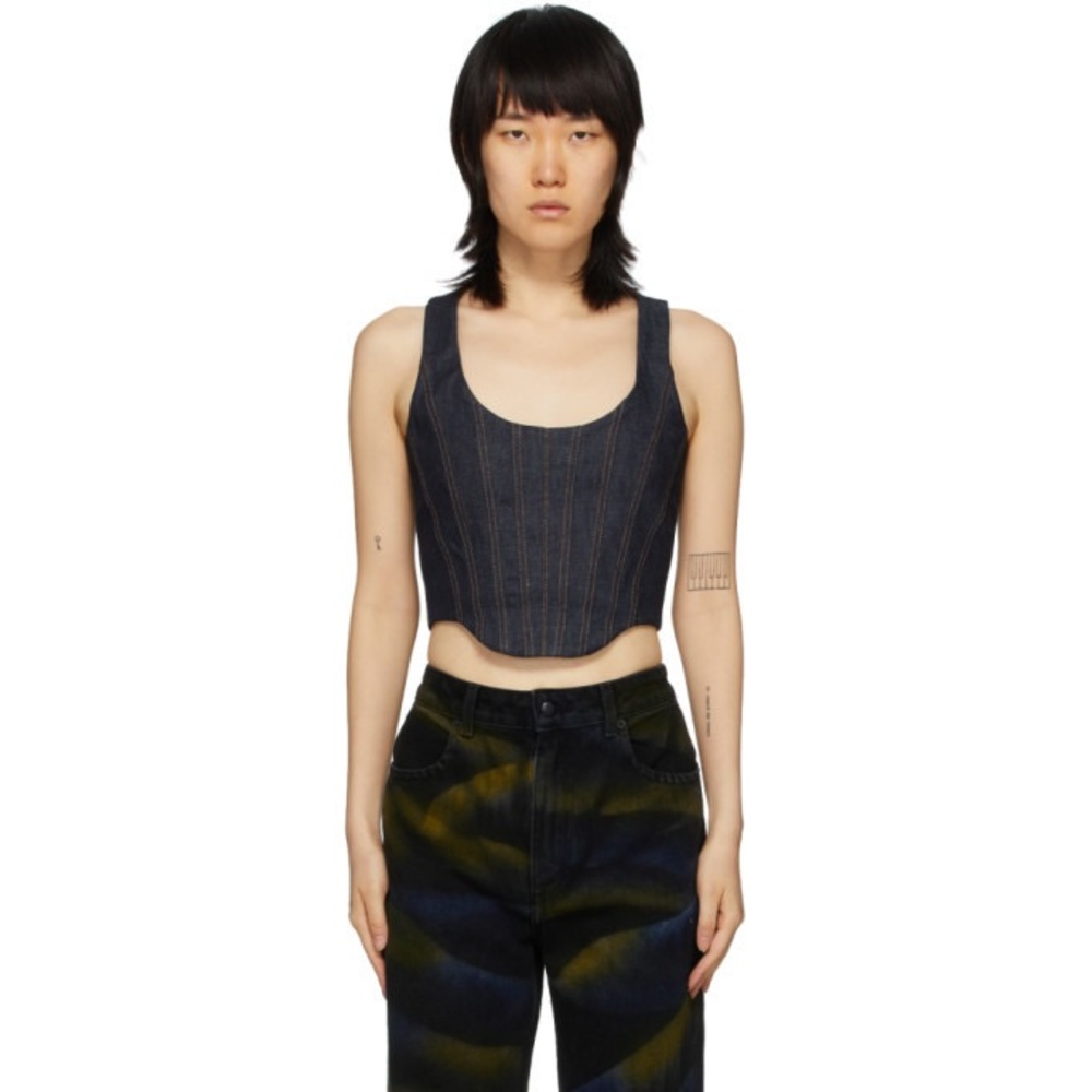 Eckhaus Latta Denim Corset Tank Top Sz 0